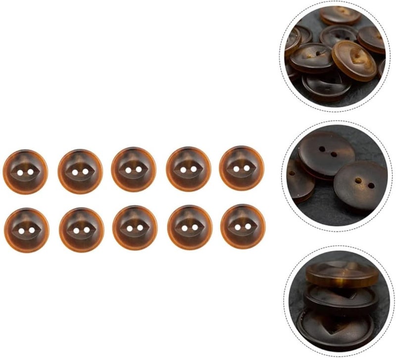 Vintage Ox Horn Sewing Buttons Brown Cat Eye Patterns for Coats Suits Sweaters DIY Crafts - Image 3